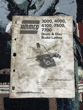 911005 Ammco 3000 4000 4100 7500 And 7700 Disc Drum Brake Lathe Parts Manual