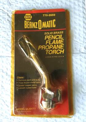 Ul2317-t Benzomatic Bernzomatic Basic Use Brass Pencil Flame Propane Torch Usa Made Ul2317-t Benzomatic Bernzomatic Basic Use Brass Pencil Flame Propane Torch Usa Made