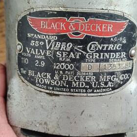 1383953 Black Decker Vintage And 55 Vibro-centric Valve Seat Grinder 110v Usa Made Inch