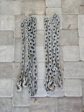 Campbell Hausfeld Abf3810gh 2 Pieces Of Grade 70 Transport Chain 3/8ft Grab Hook 10ft Long