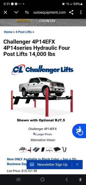 4p14efx Challenger Lifts Model 4 Post Car Lift 14 000ib. Capacity