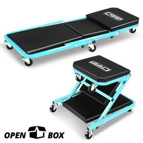 Crc-caaptolscrp2136tb Charismatic Racing Concepts Open Box 36 Inch 2-in-1 Rolling Garage Mechanic Folding Z-creeper Car Seat Stool