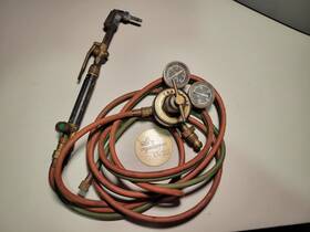 313.544120 Craftsman Vintage 1980s Sears Oxy Acetylene Gas Torch Head Hoses Regulator Gauge
