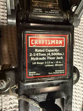50524 Craftsman 2 1/4 Ton Hydraulic Floor Jack Used With Case