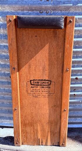 9-4766 Craftsman Vintage Wooden Auto Creeper Rol-e-z Wheels Sears Model 9-4766 Craftsman Vintage Wooden Auto Creeper Rol-e-z Wheels Sears Model