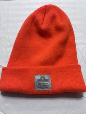 Erg16807 Ergodyne 16807 6806 Orange Cuffed Rib Knit Beanie Hat