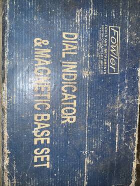 72-585-115-0 Fowler Dial Indicator Magnetic Base Vintage With Box