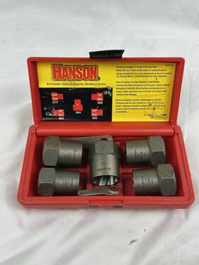 Han54125 Hanson 54125 Irwin 1/2 Inch Drive 5pc Bolt Extractor Set 3/4 -1 Usa Exc Han54125 Hanson 54125 Irwin 1/2 Inch Drive 5pc Bolt Extractor Set 3/4 -1 Usa Exc