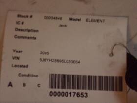 3123061 Honda Used Floor Jack Fits 2005 Element Grade A