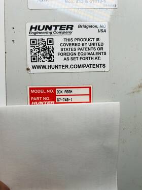 45-1465-1-2 Hunter Engineering Quick Tread First Generation Distribution Hub Box. Working