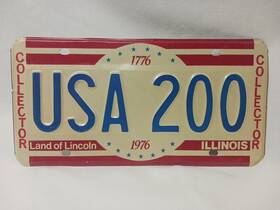Usa-200 Illinois Bicentennial License Plate 1976 Usa 200 Collector Garage Man Cave Vgc A