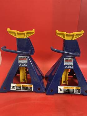 Lincoln 232644 Vintage All American Jack Stands 2 Ton Pair Model W93505 Blue/yellow