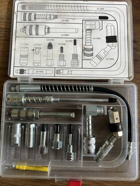 Lumax Lx-1470 Lubrication Accessory Kit 11-pcs Use With All Standard Grease Guns