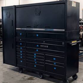 4325rp Matco Tools 4s Triple Bay Toolbox With Tall Hutch Top Drawer And Side Locker Tool Chest