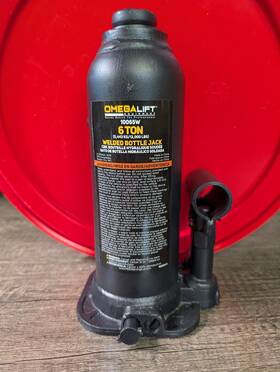Omega 10065w-l1 Lift 6 Ton Capacity Hydraulic Bottle Jack - No Handle