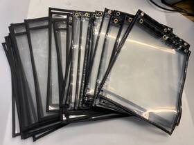 1100867022 Prolific 50 Pack Repair Order / Work Ticket Holders Clear Plastic Black Sheet Protector