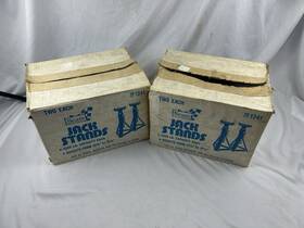 8-1241 Sears Vintage Original 2 Adjustable Jack Stands 3500 Capacity U.s.a 8-1241 Sears Vintage Original 2 Adjustable Jack Stands 3500 Capacity U.s.a