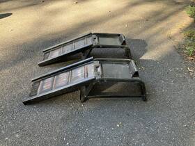 94-8013 Sears Metal Car Ramps Pair Heavy Duty 3 Ton With Detachable Slope 10 Inch Height
