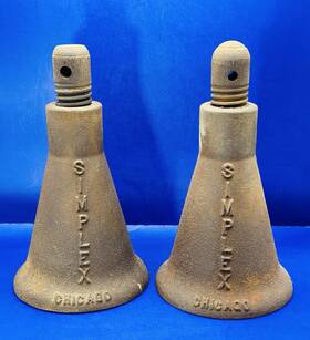 4410-1 Simplex Vintage Pair Of Tank Jacks Heavy Duty 7.5 Ton Max Height 12 Inch