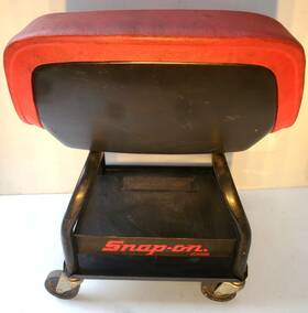 Jch30r Snap-on Creeper Roller/rolling Seat/bench/chair Red Vinyl/steel Vintage Jch30r Snap-on Creeper Roller/rolling Seat/bench/chair Red Vinyl/steel Vintage