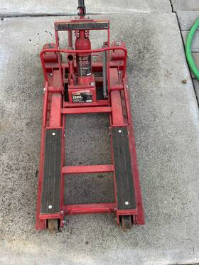 Yj4100750027855 Team Mechanix Motorcycle Hydraulic Pump Jack 1500 Lbs Atv Dirt Bike Stand Scissor Lift
