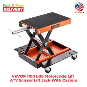 M110203 Vevor 1100 Lbs Motorcycle Lift Atv Scissor Jack With Casters