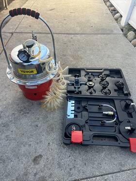 Scyghgjlhqfxfxt01 Vevor Pneumatic Air Pressure Brake Bleeder Kit Portable Abs System Connector Garage