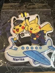 Pok Mon Center Narita Airport Japan Pilot & Flight Attendant Pikachu Luggage Tag. Fixed Price $23.99.