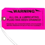 Brock Warning Fluid Has Been Drained! Wire Attached Parts Tag 250 Per Box. Fixed Price $31.50.