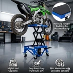 300LBS Hydraulic Scissor Lift Jack Stand For Dirt Bike Motorcycle W/ Wheels Blue. Fixed Price $216.00.