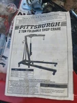 Pittsburgh 2TON Foldable Engine Crane. Fixed Price $150.00.