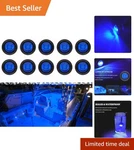 Durable Blue Led Utility Lights For Boats 10-PACK, Waterproof & Long-lasting. Fixed Price $16.89.
