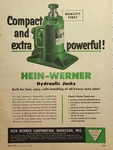 Hein-werner Hydraulic Jacks Waukesha Wi Auto Body Garage Vintage Print Ad 1956. Fixed Price $16.77.