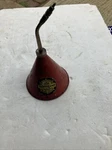 Vintage 50S Valvespout England Dispenser Brass Oiler Can Red. Fixed Price $19.99.