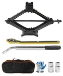 Scissor Jack Lift - 2 Ton Car Tire Tool, Universal Emergency Kit With Lu.... Fixed Price $79.88.