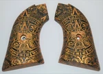 Heritage Rough Rider Pistol Grips Engraved Aztec Calendar On Gold Plastic +screw. Fixed Price $27.00.
