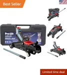 Pro Lift Hydraulic Trolley Jack 3000 Lbs Capacity, 12 In, With Blow Molded Case. Fixed Price $84.54.