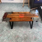 Repurposed Vintage Mac Tools Mechanic Creeper Coffee Table. Fixed Price $300.00.