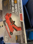 Red Pittsburgh 2 Ton Compact Trolly Jack. Fixed Price $37.49.