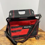 Snap-on Bag With Integrated Folding Seat Stool Red Black Shoulder Strap. Fixed Price $149.99.