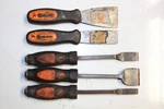 Matco Tools 3 Piece Carbon Scrapers & 2 Putty Knives Orange Soft Grip Handles 5P. Fixed Price $99.00.
