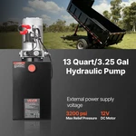 Vevor 13 Quart Hydraulic Pump, 3200 Psi 12V Dump Trailer Power Unit. Fixed Price $227.99.