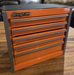 Snap-on Tools "electric Orange" Desktop Five-drawer Micro Roll Cab KMC922APJK. Fixed Price $189.95.