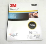 3M 02007 Wet Or Dry Abrasive Sheet 413Q 9" X 11" 220A Grit 50 Pk. Fixed Price $61.99.