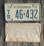 1973 Virginia Truck Trailer License Plate 46-432 Nice Vintage / Retired. Fixed Price $10.99.