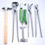 Horse 15 Farrier Hoof Nipper Tool Kit Clincher Nail Puller Hammer Leather Roll. Fixed Price $171.71.
