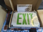 Wet Location Battery Back-up, Hard-wired Led Green Letter Exit Sign, 12" 8". Fixed Price $22.99.