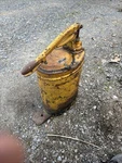 Vintage - Tractor Oil Pump Can Alemite Yellow Antique Model No. 6521. Fixed Price $165.00.
