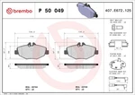 Brembo 50 049 Brake Pad Set, Disc For Mercedes-benz (. Fixed Price $85.67.