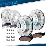 Front Rear Drilled Rotors Brake Pads For Chevy Gmc Silverado Sierra 1500 Yukon. Fixed Price $265.05.